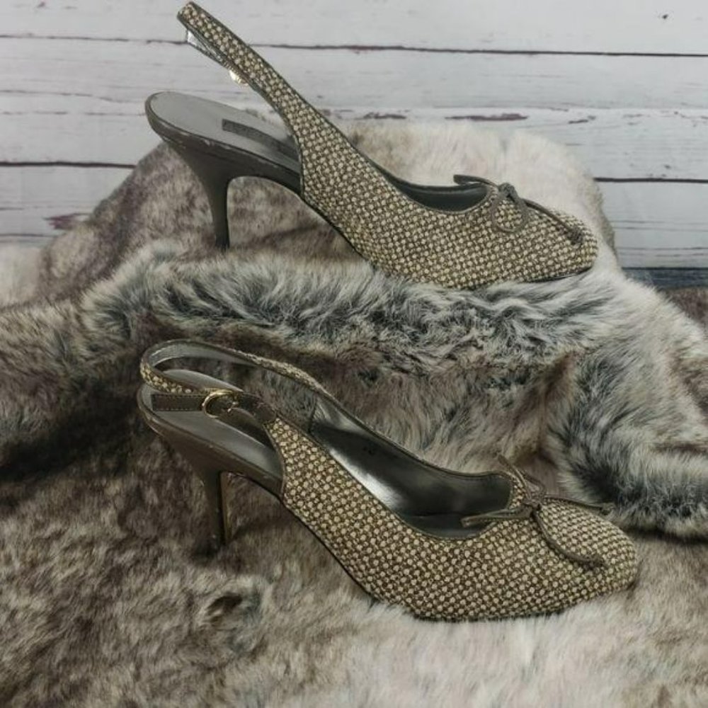 Ann‎ Marino Slingback strapy heel retro shoes